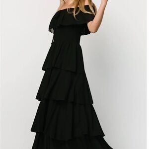 Baltic Born Elegant Black Off-Shoulder Maxi Dress